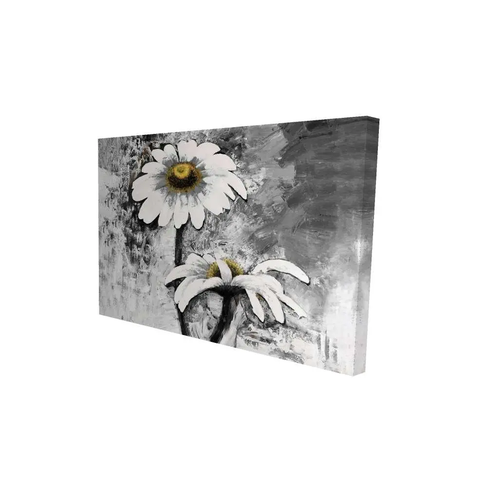 212 MAIN 24x36 in. Industrial White Canvas Abstract Daisies Wall Print - Daisy Flower Graphic, Abstract Art Graphic, Accent Wall, Artistic Nature Artwork for Home Decor Gifts, Daisy Flower Graphic Prints, Abstract Art Graphic Prints