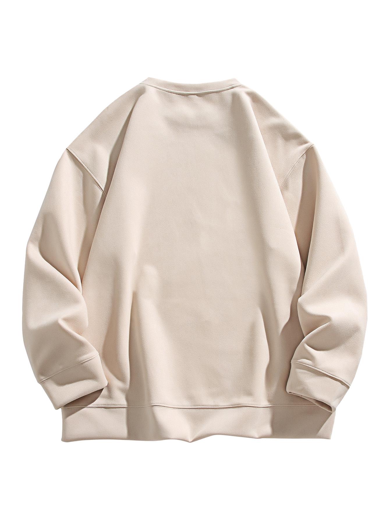 CCCMAI Men's Crewneck Sweatshirts, Long Sleeve Thermal Pullover Tops, Regular Fit Long Sleeve Round Neck Pullover for Spring Fall, Crewneck Top Menswear Casual Classic Stylish