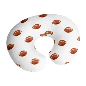 Sweet Jojo Designs Brown White Football Boy Nursing Pillow Cover Baby Breastfeeding Slipcover Infant Newborn Nursery Bottle Breast Feeding Pillowcase Pillow NOT Included for Sports Themed Collection