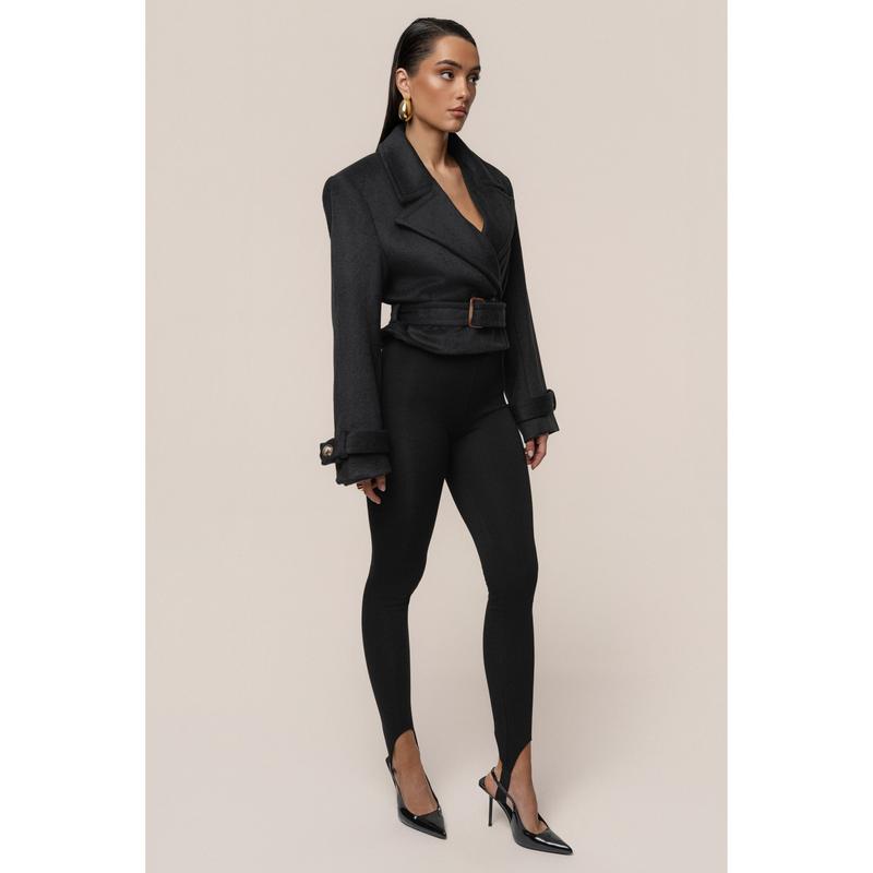 Black Sharp Presence Crop Jacket