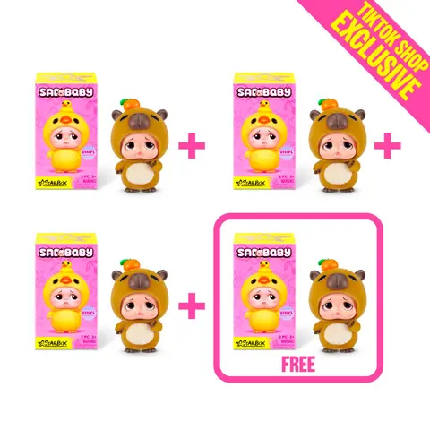 Starbox Sad Baby Animals Collectible Vinyl Plastic Mini Figurines Blindbox Bundle - 1-in-128 Super Rare Edition Included, BUY 3 GET 1 FREE