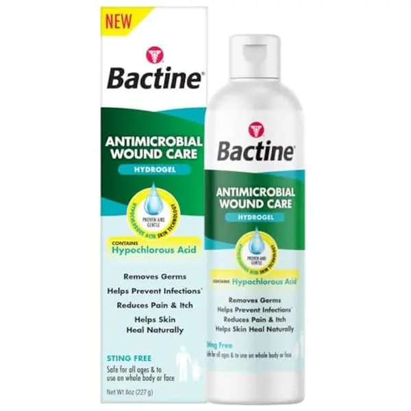 Bactine Antimicrobial Wound Care Hydrogel with Hypochlorous Acid 8 oz. – Cleanses Skin, Accelerates Healing*, Prevents Infection, Sting-Free, Reduces Pain & Itch