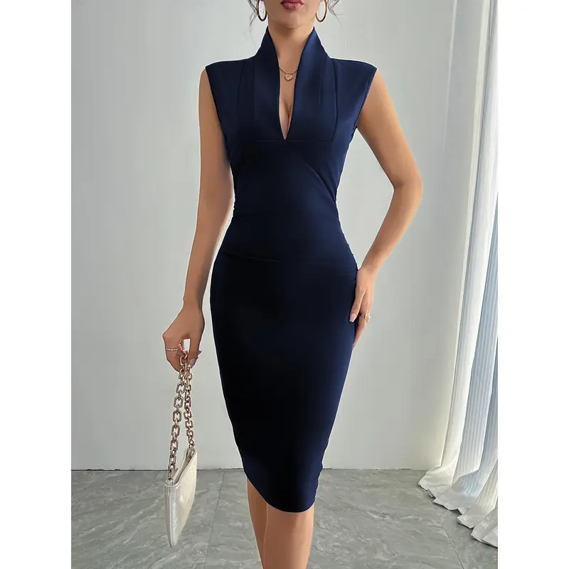 Women's summer pleated dress in solid color Casual Womenswear Formal Workwear biker shorts women basketball parke athletic