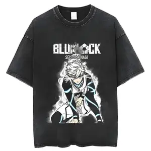 Blue Lock Vintage Anime Manga Graphic Shirt - Medium, Short Sleeve, Fitted, Crew Neck, All Seasons, Machine Washable - Menswear Top Underwear Tshirt
