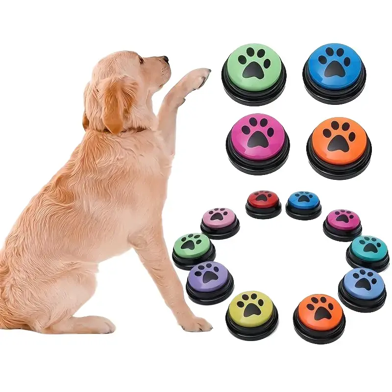 Pet supplies  5/8/10pcs Dog Training Button Recordable Pet Communication Dog Toys Dog Talking Button Cute Claw Print Pattern Dog Additions Without Battery