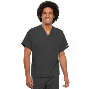 Cherokee 4777 Workwear Men's V-Neck Scrub Top | Back Yoke & Side Vents | S-3XL
