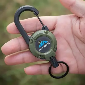 Keychain  Heavy-duty Steel Rope Keychain with Spring Hook Extendable Anti-loss Strap Compact Rollable Clip Ldeal for Fishing Camping Hiking Multi-purpose Key Organizer & Backpack Accessory Sturdy Metal Clip