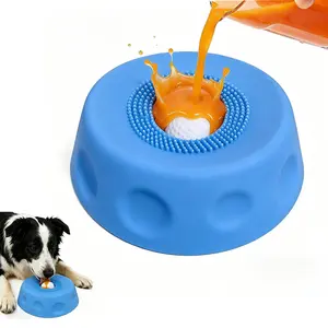 IYPET Dog Liquid Slow Feeder,Lick Bowl with Ball ,Oral Hygiene & Tongue Cleaning,8 Suction Cups,No Mess Liquid Treat Enrichment Bowl for Dogs