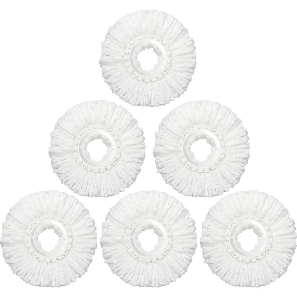 Thick Microfiber Spin Mop Replacement Heads (3/6PCS) - 360-Degree Spin Mop System Refills, Round Machine-Washable Floor Cleaning Home Supplies, Machine Wash