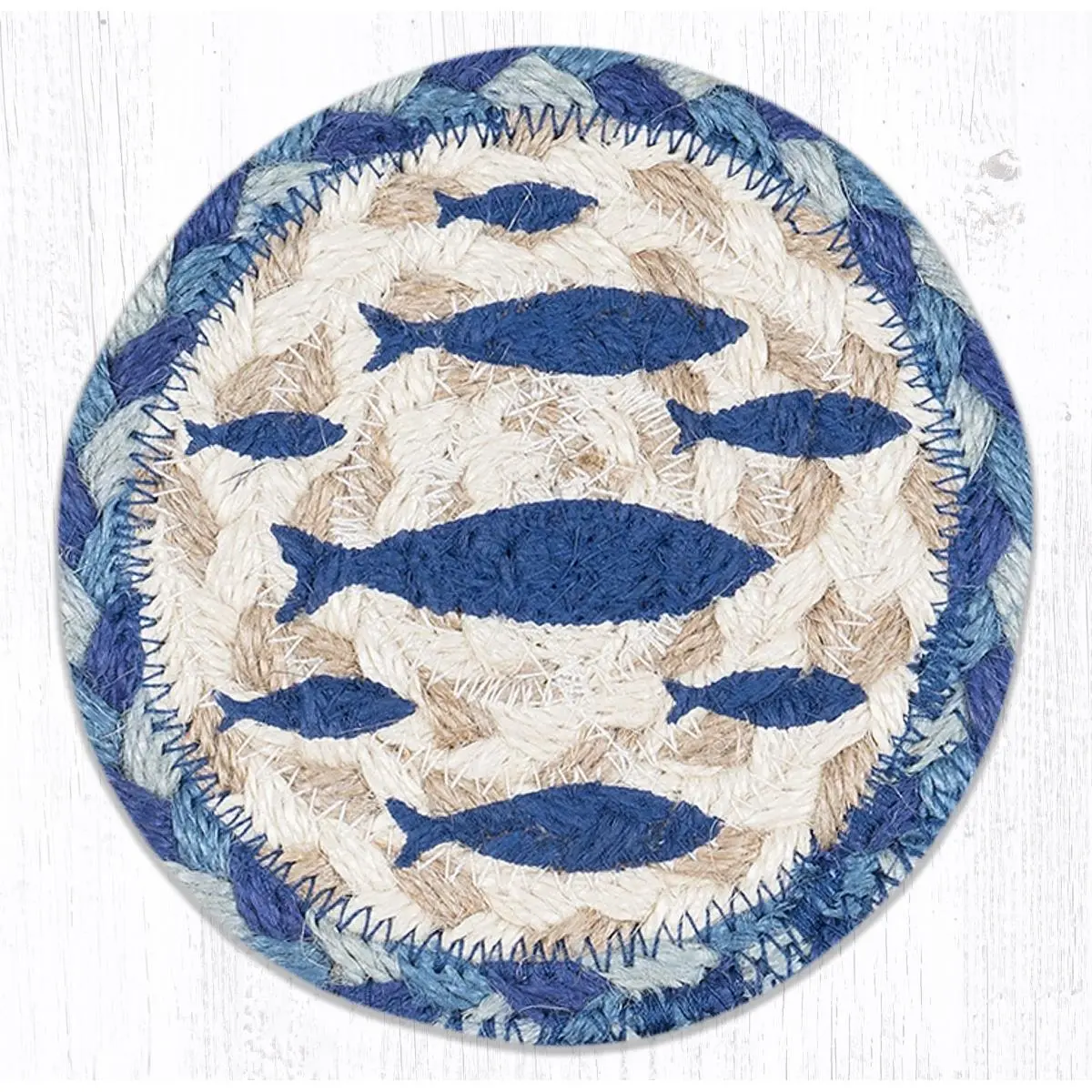 212 MAIN IC-443 Round Waterproof Coasters, 5x5 in. Fish Printed, Mothproof Kitchenware Table Accessory for Home & Kitchen Tables, Round Coaster