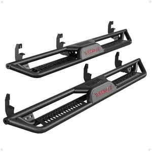 GARVEE Running Boards 6.5 Inches with Two Stairs Design Compatible with 2015-2022 Chevy Colorado/GMC Canyon Crew Cab（4 Full-Size Doors）, All-Steel Build, Bolt-on Side Steps, Powder Coated Nerf Bar