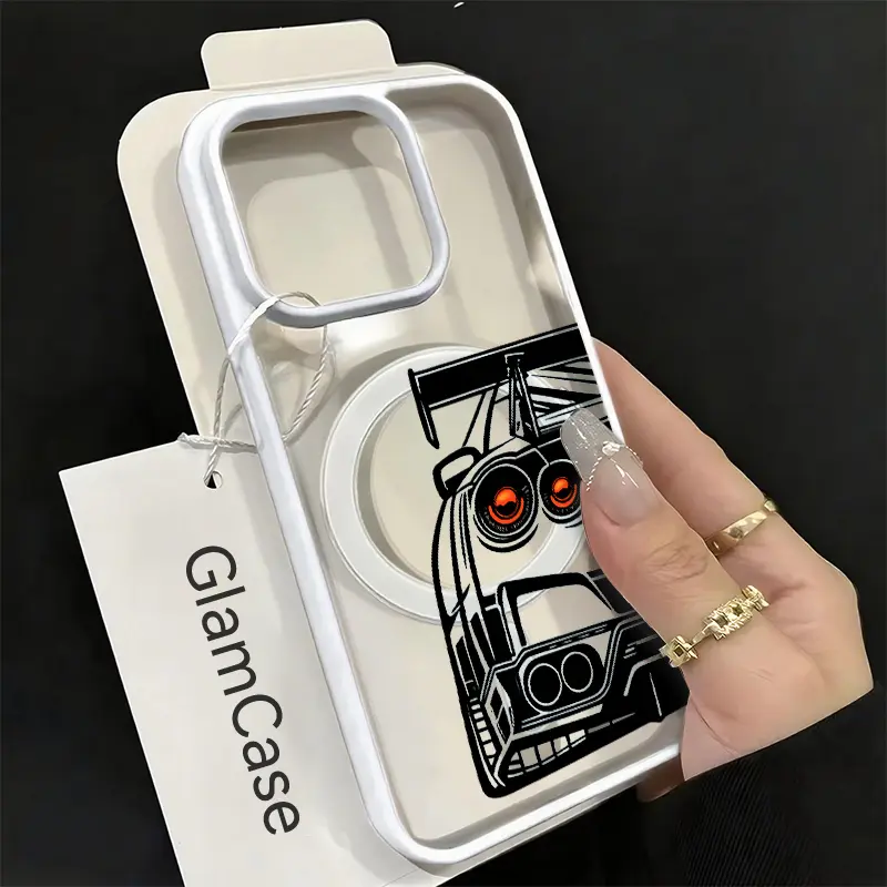 Fast Sports Car Rear Design Phone Case, Futuristic Neon Style for iPhone 17 16 15 14 13 12 11 Plus Pro Max. Samsung Galaxy S22 S23 FE S24 Plus S25 ULTRA FE Plus