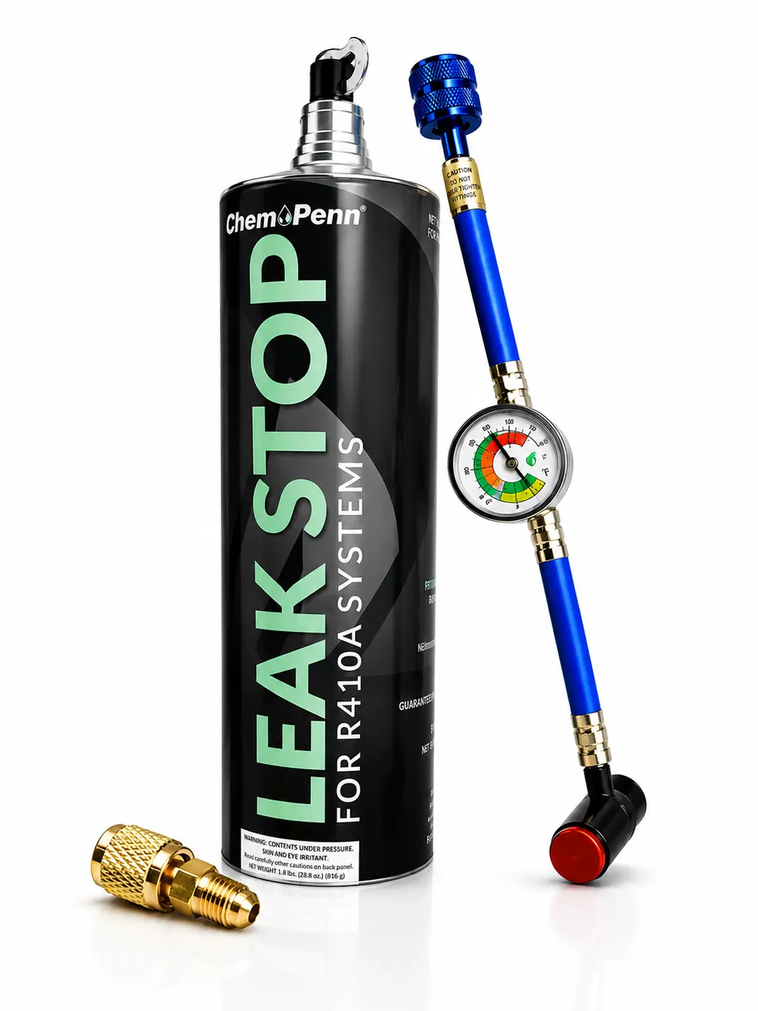 R410a Recharge Kit – Leak Stop + Gauge | 1.8 lb System Repair |Same Day Shipping or Within 24 Hours