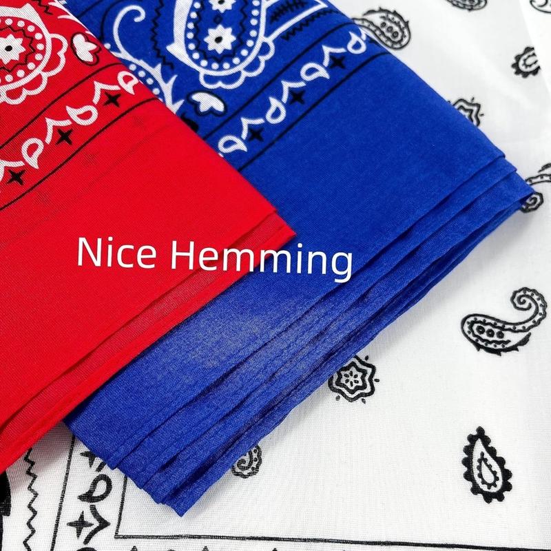 12-Pack Reversible Paisley Bandanas, Cotton Blend Handkerchiefs, Double Sides Printed Unisex Kerchief for Hip Hop, Street Dance & Outdoor Activities