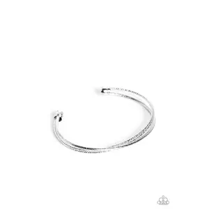 Coachella Curls - Silver Etched Cuff Bracelet - Paparazzi