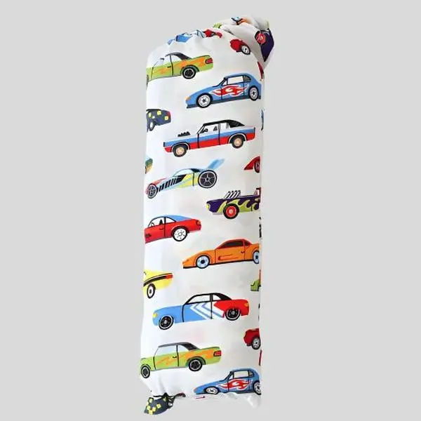 Racing Cars Swaddle, Extra Large Super Soft Bamboo Stretch Baby Swaddle Blanket, Lightweight Year Round Multi Use (Swaddle, Stroller Cover, Nursing Cover), Racing Cars Print, 45 x 45 in