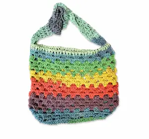 Granny square cotton tote