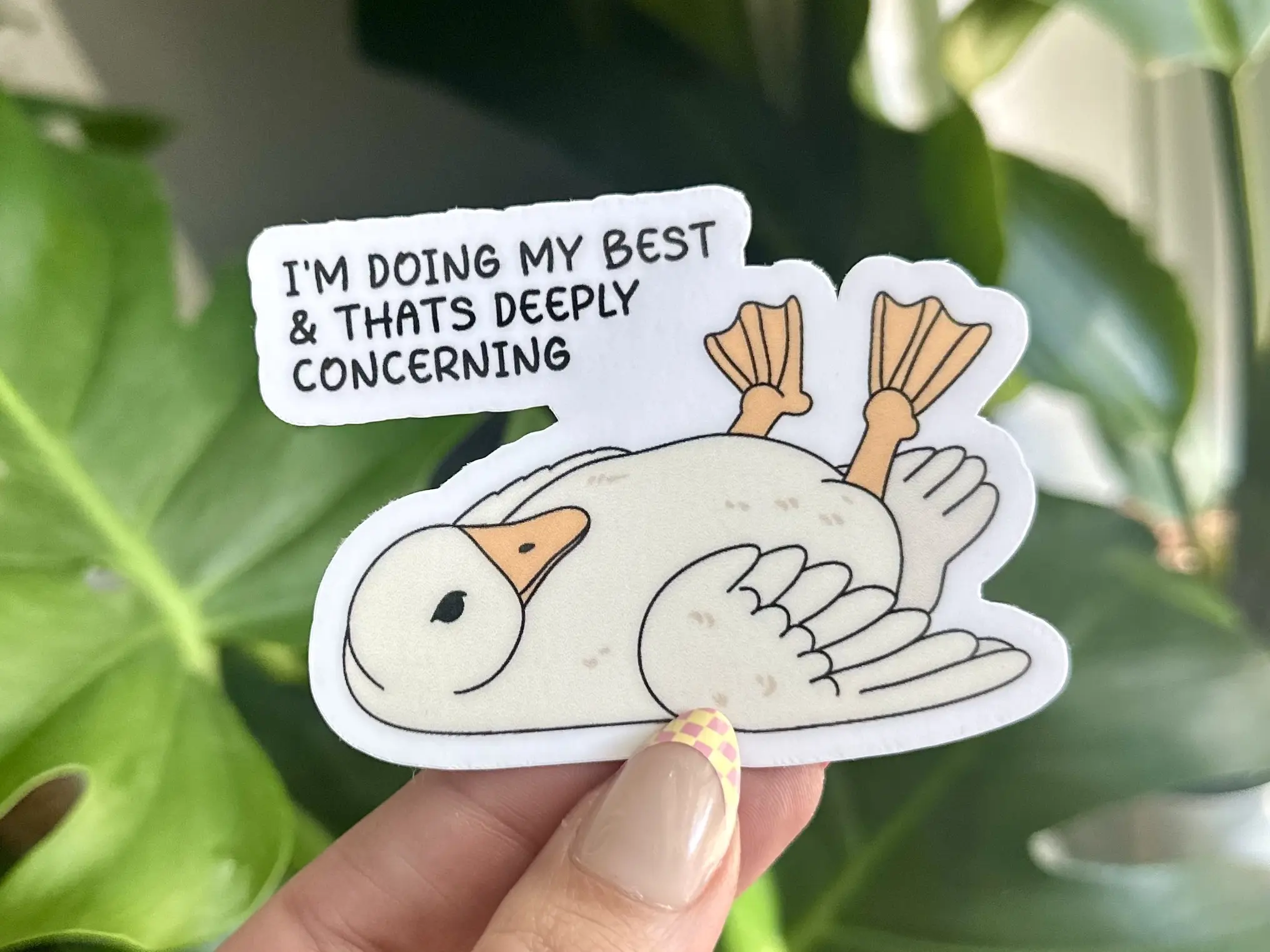 I'm Doing My Best & Thats Deeply Concerning Waterproof Sticker - 3in Sticker for Water Bottles, Mugs, Laptops & More - High Quality, Handwash Only