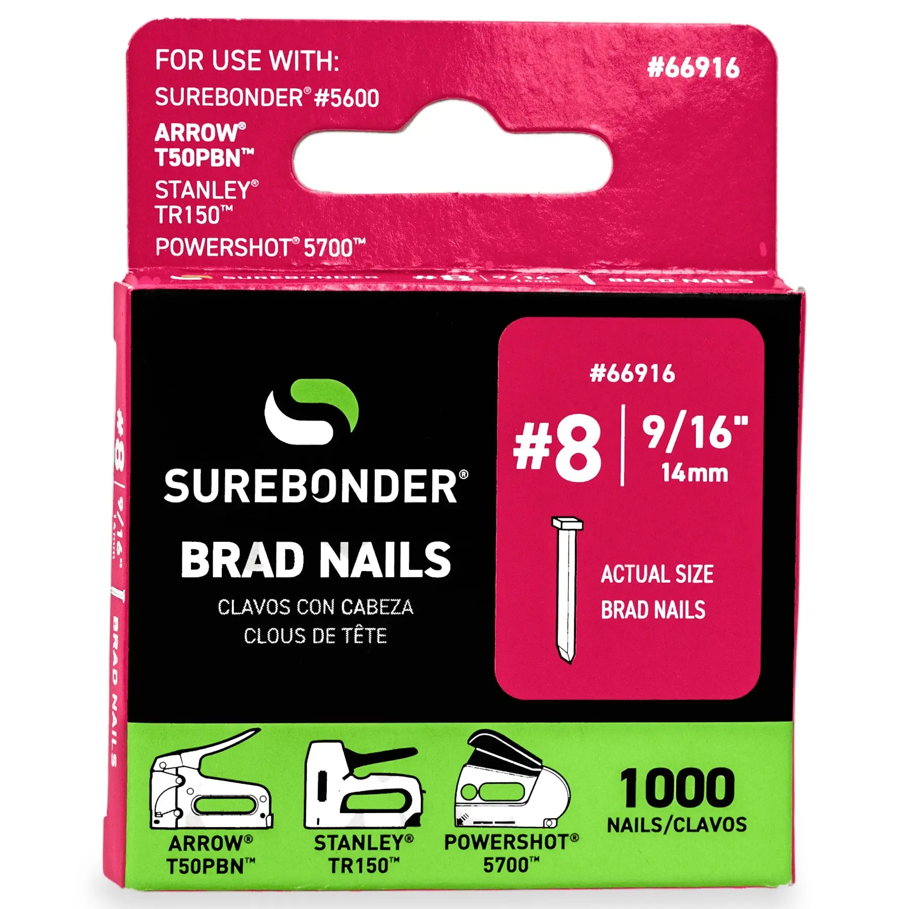 9/16" 18 Gauge Brad Nails - 1000 Count 9/16" 18 Gauge Brad Nails - 1000 Count
