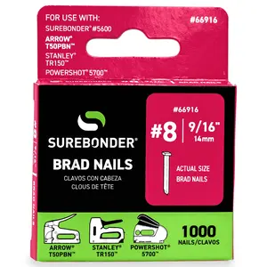 9/16" 18 Gauge Brad Nails - 1000 Count