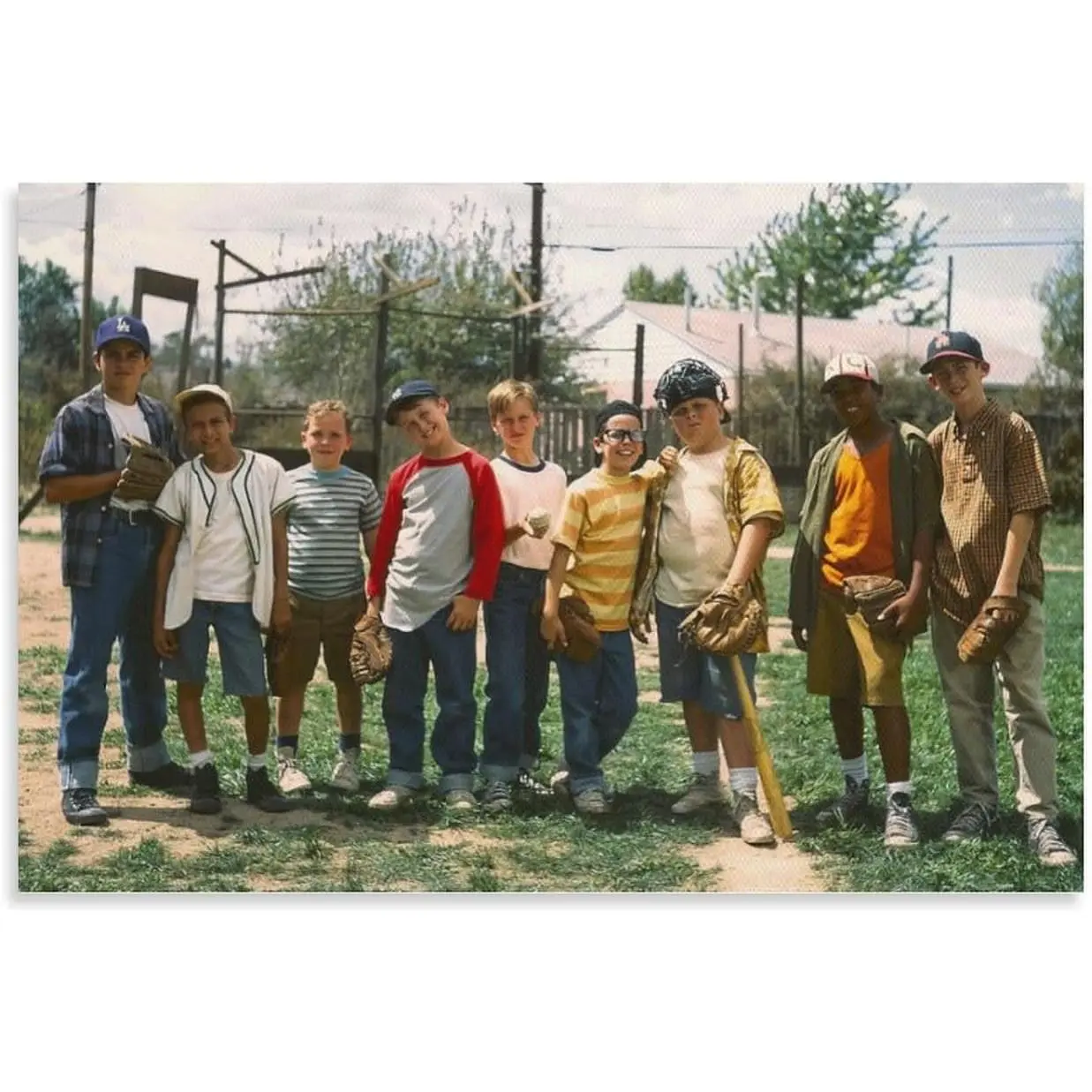The Sandlot Baseball Movie Canvas Art Prints, Rustic Farmhouse Wall Decoration, Unique Art Illustrations for Living Room & Bedroom Home Decor