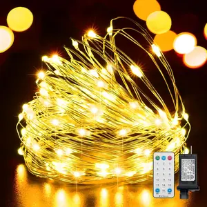 Fairy Lights Plug in, 33Ft 100 LEDs  Twinkle  Lights, Adaptor Included, Starry String Lights for Wedding Indoor Outdoor Christmas Patio Garden Decoration, Warm White