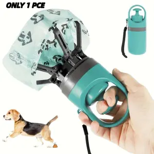 Portable Dog Poop Scooper Litter Scoop with Bag Dispenser, Durable Plastic, Claw Design, Efficient Waste Pickup, Includes Leak-Proof Bags