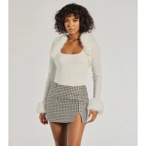 Exclusive Chic Removable Faux Fur Long Sleeve Bolero