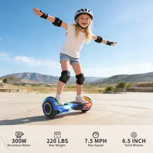 Commugo P6 Dual Motor All-Terrain Self-Balancing Electric Scooter with LED Lights, 300W Motors, 7.5 mph Max Speed – Gifts for Kids, Wheel Weights (TikTok Shop Spring Glow Up), Scooters