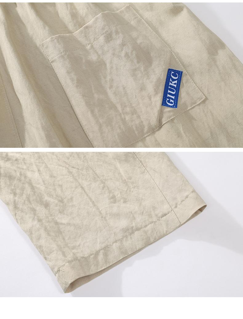 Men’s summer lightweight American casual cargo pants made from Lyocell fabric—breathable, comfortable, straight cut, loose fit