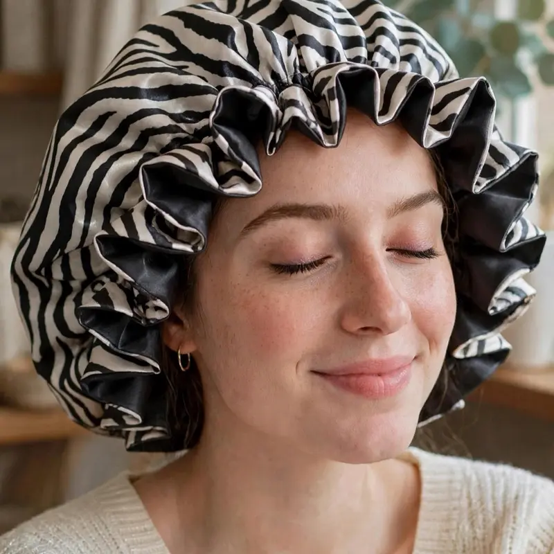 Satin Bonnet, Silky Sleep Cap for Hair Protection, Adjustable Elastic Band