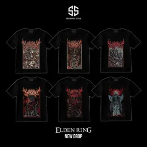 [Soulsborne Style Collection] Vintage Grim Style Elden Ring Unisex T-shirt, Retro Soulsborne Gaming Apparel, Game Shirt, Video Game Clothes, Boy Merch, Gift For Him For Her, Soulslike Cotton Crewneck Streetwear
