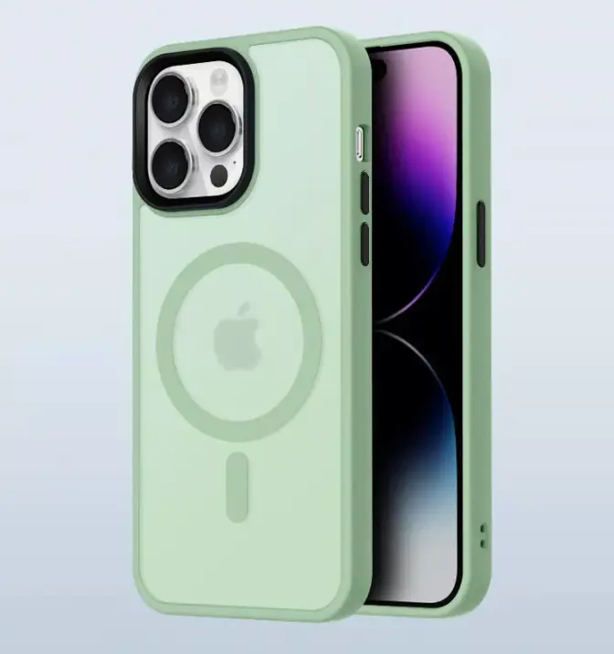 Green MagSafe Magnetic Phone Case Cover For Apple iPhone 17 / 17E / 16 / 16E / 15 / 14 / 13 / Plus / Pro / Pro Max / Matte Shockproof Protection Casing Protective Phonecase