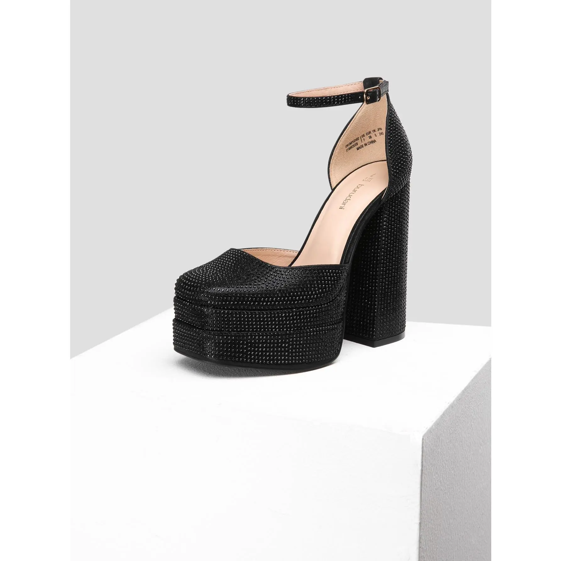 Women’s High Chunky Platform Closed Toe Block Heels Square Toe Ankle Strap Dress Wedding Party Pumps Shoes Fashion Classy Girl Elegant Stylish Flatform Heeled Footwear