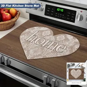 Diatom Mud Heart "Home" Lace Pattern 2D Stove Top Cover, Heat Resistant Scratch Proof Protector, Easy Clean Multi-Use Mat for Stoves, Oven, Washer Dryer, Cozy Farmhouse Kitchen Decor #DiatomMud #HomeHeart #LacePattern #CozyFarmhouse #StoveProtector