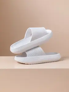 Unisex's Solid Color Non-slip Slides, Summer Slippers, Casual Comfortable Home Slippers, Soft Comfy Slippers for Indoor & Outdoor Wear, Walking Shoes