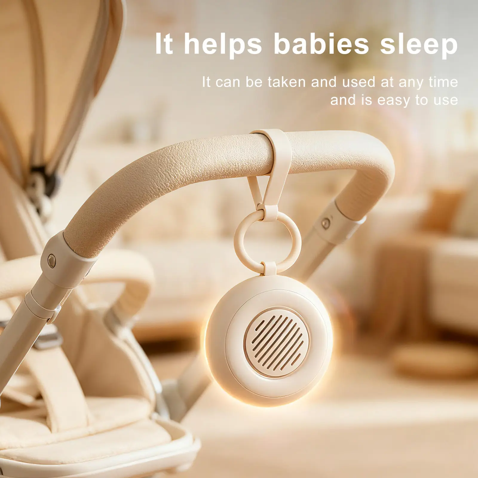 Rechargeable White Noise Sleep Aid Device - Smart Wake-Up & Audio Playback, Baby-Calming Speaker with Night Light for Insomnia Relief