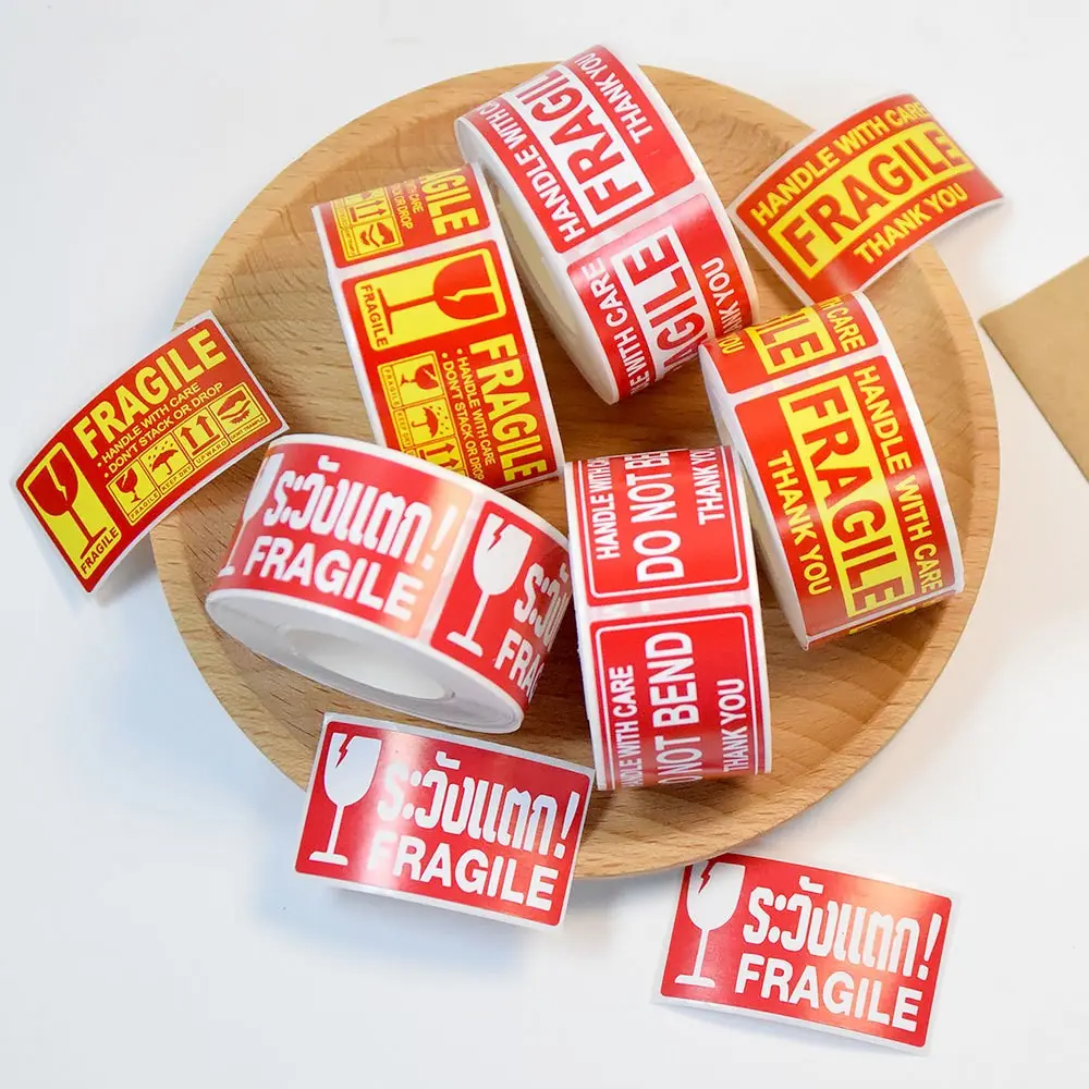 250 sticker/roll, Careful Handling Thank You Warning Labels, Adhesive Shipping and Packaging Tags, Fragile Stickers, Sticky Labels