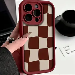 Checkerboard Pattern Phone Case, Casing, Fashion Protective Shockproof Phone Protector Cover, Phone Accessories Compatible with iPhone 16 15 14 13 12 11 Pro Max