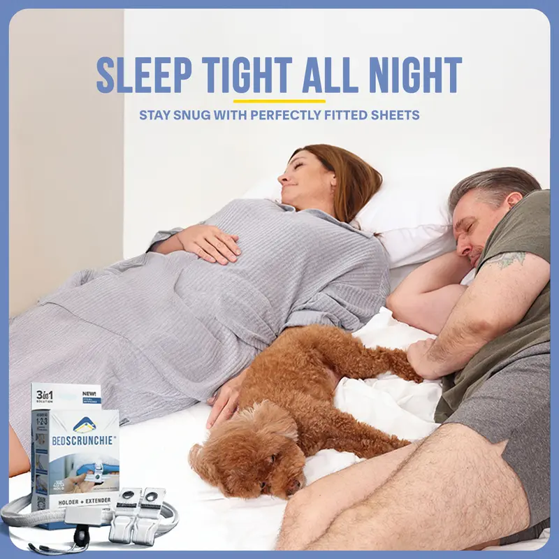 Bed Scrunchie 3-in-1 Adjustable Bed Sheet Straps & Fasteners – 360° Elastic Fitted Sheet Tightener with Heavy-Duty Anti-Slip Clips – Prevent Loose or Slipping Sheets – Universal Bed Sheet Holder for Deep, Extra-Deep, Pillow-Top & Adjustable Mattresses 6