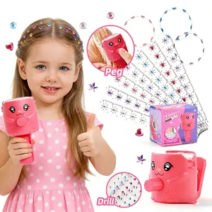 Hair Gem Stamper Kit – DIY sparkling hair styling tool | 120 rhinestones | Hair styling tool | Hair styling tool with reusable shiny gems; Christmas and birthday gifts, toys for girls