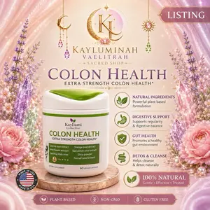 KayLumi Collective Colon Health Extra Strength Edible Vitamin Healthcare Supplement Capsules - Natural Plant-Based Colon Cleanse, Digestive Wellness Gut Support - 60 Vegetarian Capsules