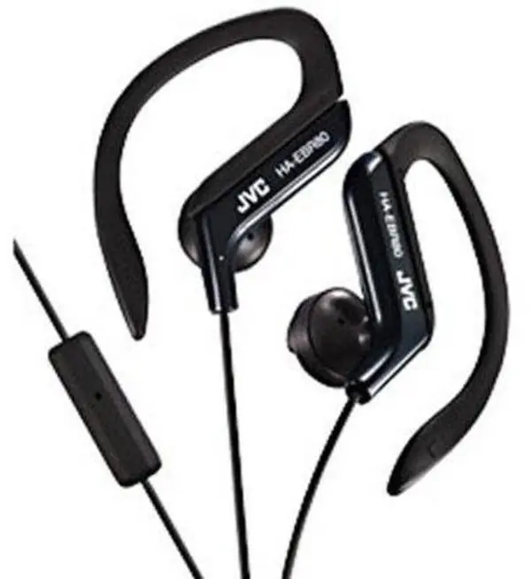 JVC Ha-Ebr80-B Sport Clip In-Ear Earphones with Microphone, Audio Headset, Plug & Button-Controlled Remote (Black), Adjustable