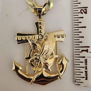 7 - Eagle Anchor Pendant & Chain Set in 18K Gold Laminated Design with Chain Necklace Gift Elegant Necklace Elegant Necklace Unique Aesthetic Timeless Appeal