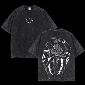 [FS] Retro Limited Vintage Ryomen Sukuna Signature - Jujutsu Kaisen Anime Double Printed  Washed Tee Unisex Oversize Anime Manga Lightweight Cotton T-Shirt Anime Fan Lover