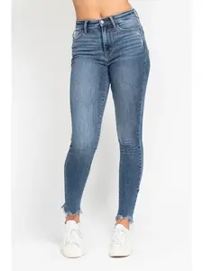 Judy Blue High Waisted Destroy & Shark Bit Hem Jeans