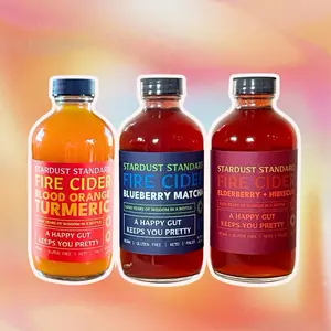 Organic Fire Cider 3 Flavor Probiotic Sampler for Gut Health, Immunity, and Blood Sugar Imbalance