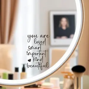 Inspiring Self-Love Mirror Sticker, Motivational Quotes Wall Decal for Bathroom Bedroom Vanity Mirror, Perfect for Women, Valentine's Day Home Decor