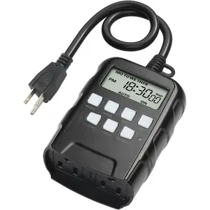 7 Day Outdoor Heavy Duty Digital Programmable Timer BND/U78, 125VAC, 60Hz, Dual Outlet, Weatherproof, Heavy Duty, Accurate For Lamps Ponds Christmas Lights 1875W 1/2HP ETL Listed
