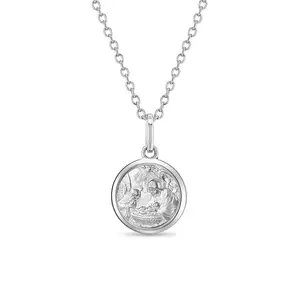 Baptism Medal 11mm Toddler/Kids Necklace Religious - Sterling Silver